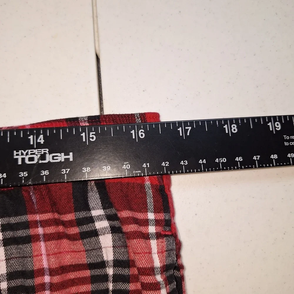 Cozy Plaid Pajama Joggers Victoria's Secret Large Red Black Pants Cuffed Ankles